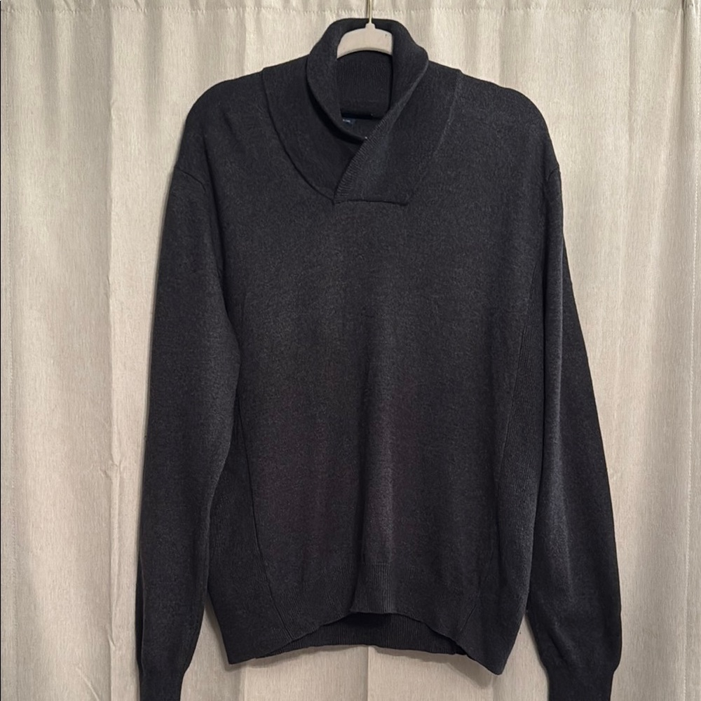 Perry Ellis Black Turtleneck Sweater Fine-Knit